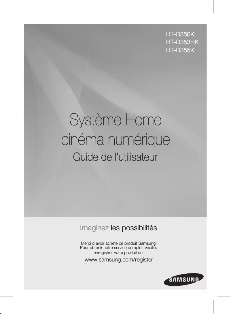 Page n°1 - Manuel utilisateur Samsung HT-D350K