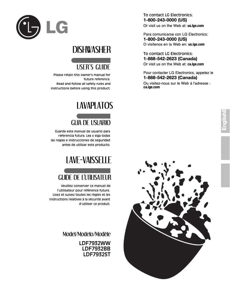 Page 1 de la notice Manuel utilisateur LG LDF7932BB