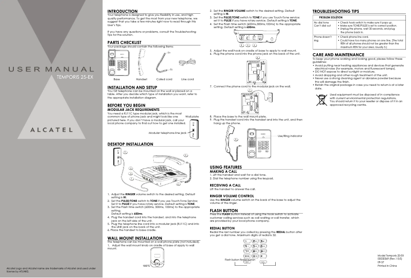 Imagen de la primera página del manual del dispositivo Temporis 25