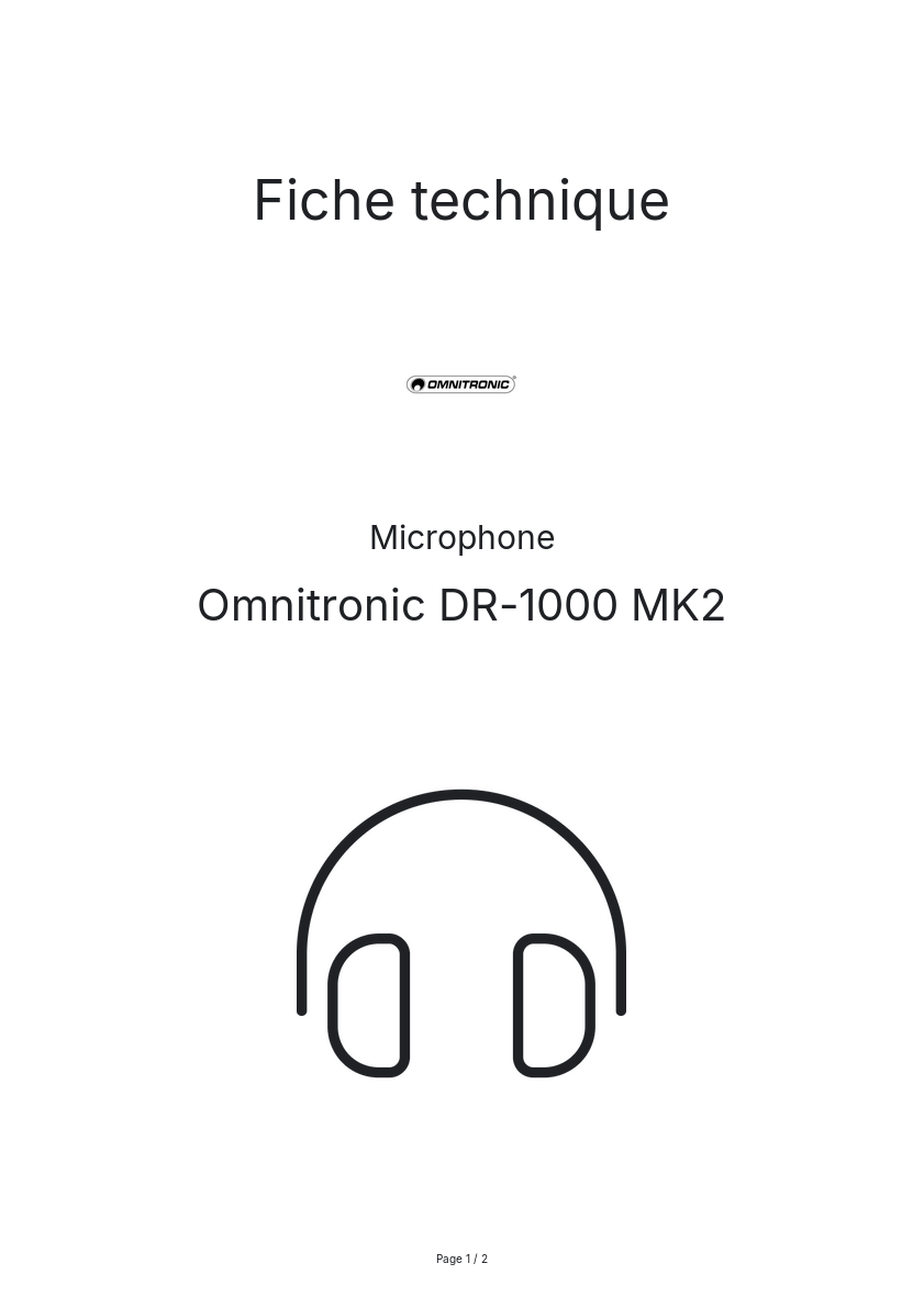 Image de la première page du manuel de l'appareil DR-1000 MK2
