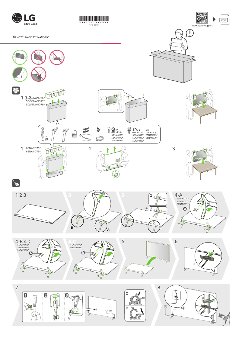 Page 1 de la notice Manuel utilisateur LG 55NANO796PB