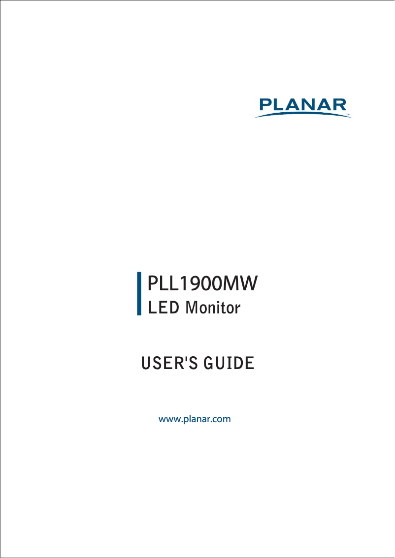 Page 1 de la notice Manuel utilisateur Planar PLL1900MW