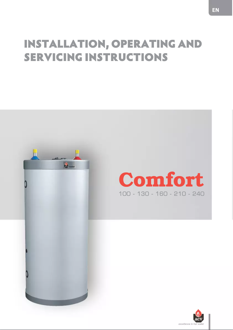 Image de la première page du manuel de l'appareil Comfort 130