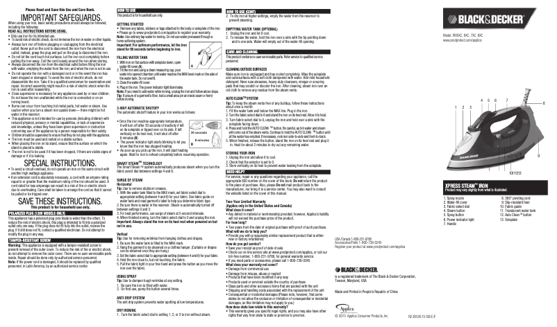 Page 1 de la notice Manuel utilisateur Black & Decker IR07XC