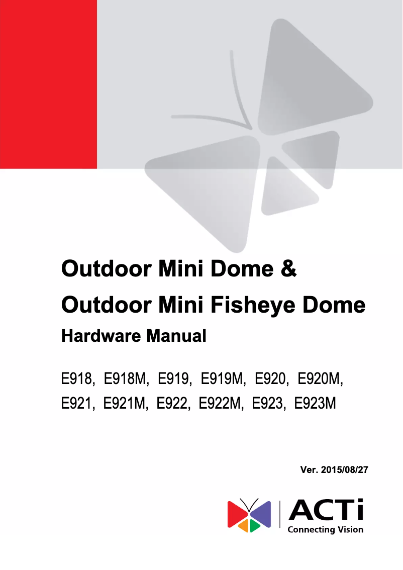 Image de la première page du manuel de l'appareil E919