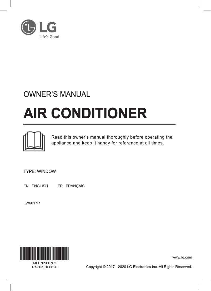 Image de la première page du manuel de l'appareil LW6017R