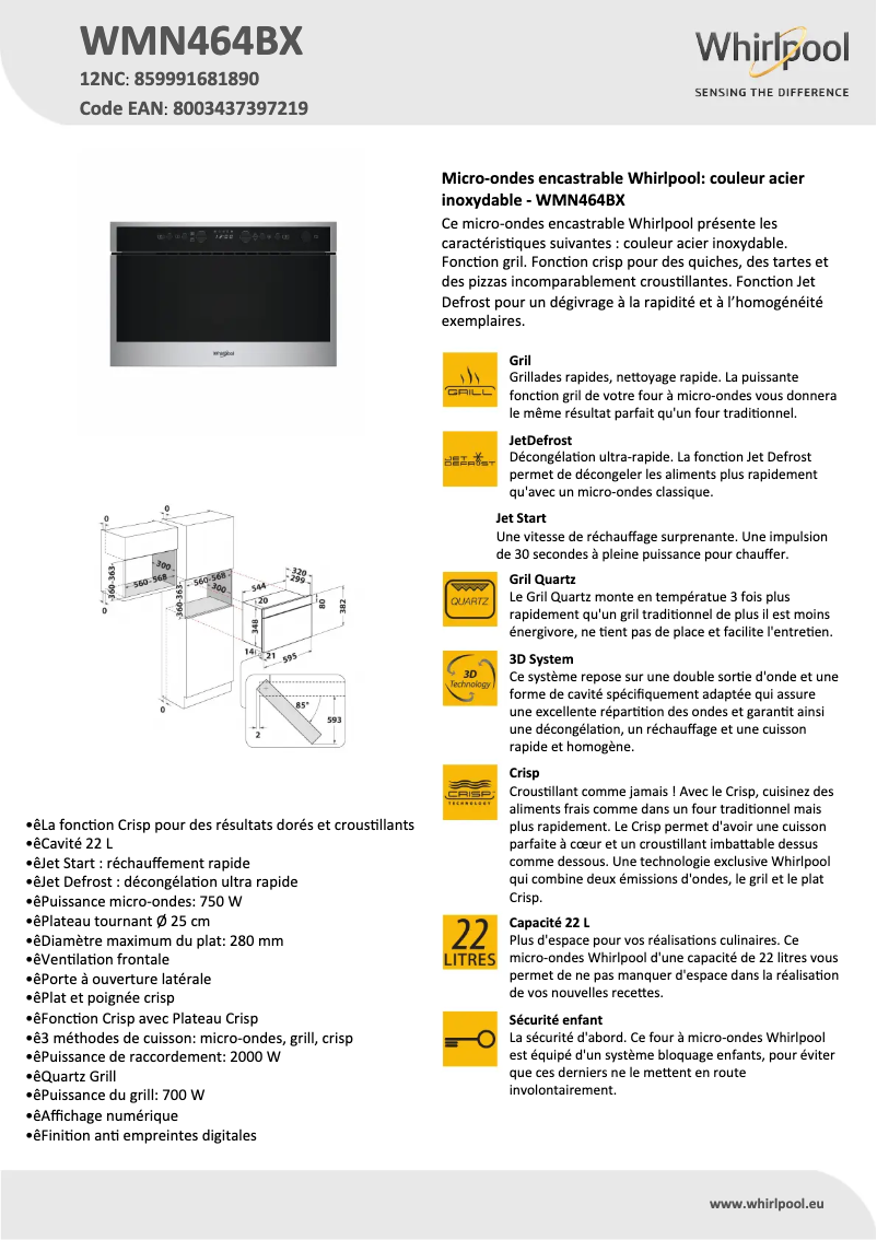 Imagen de la primera página del manual del dispositivo WMN464BX