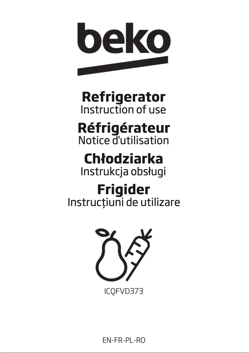 Image de la première page du manuel de l'appareil ICQFVD373