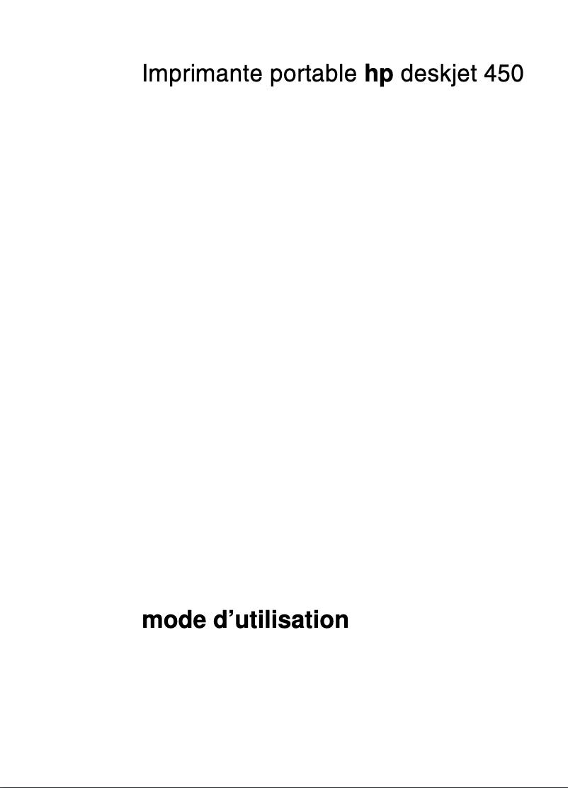 Image de la première page du manuel de l'appareil DeskJet 450