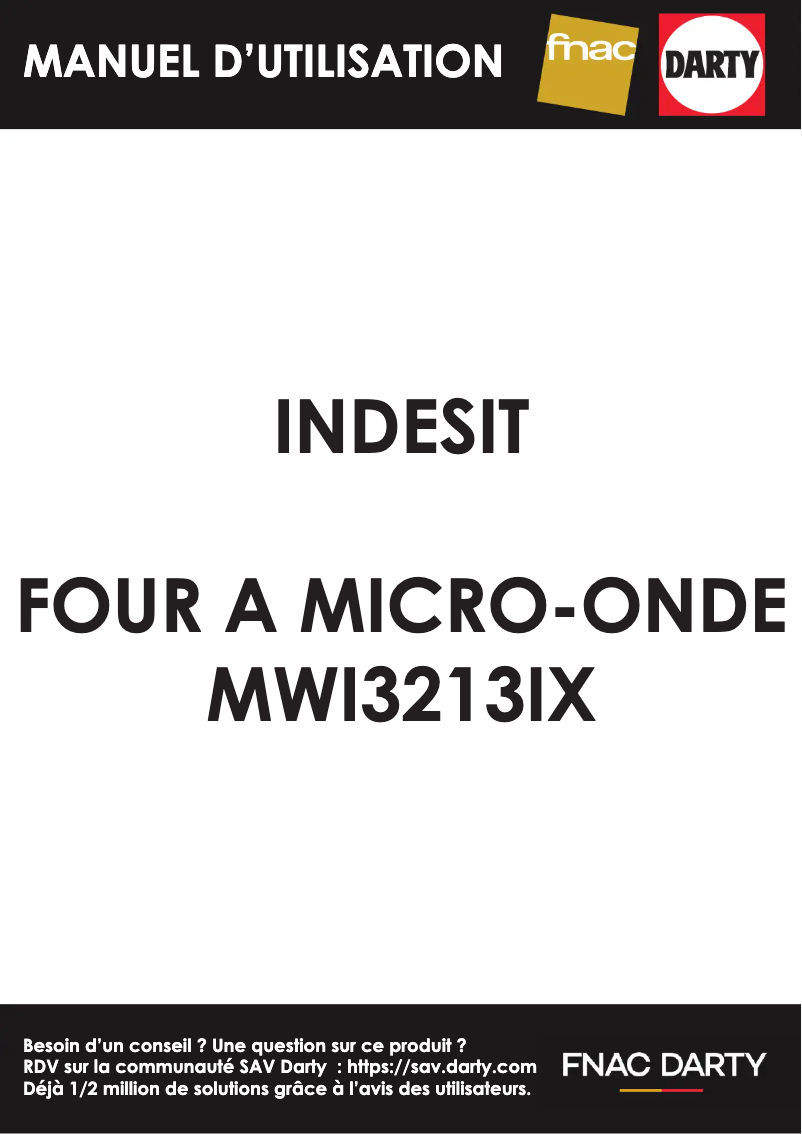 Page 1 de la notice Manuel utilisateur Indesit Aria MWI 3213 IX