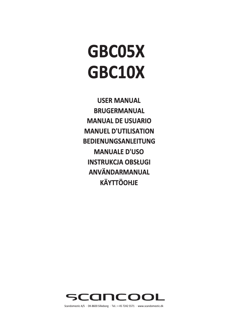 Page 1 de la notice Manuel utilisateur Scancool GBC05X