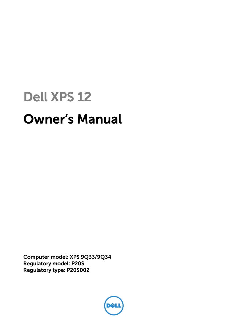 Page n°1 - Mode d'emploi Dell XPS 12 9Q33