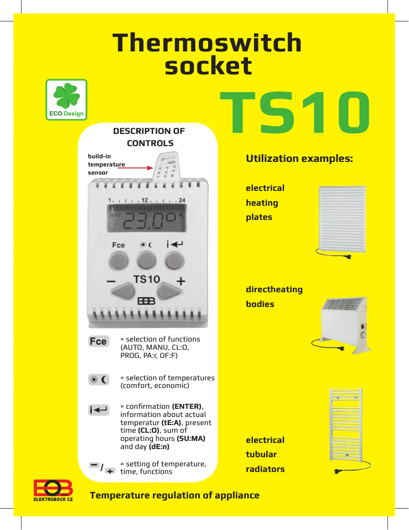 Page 1 de la notice Manuel utilisateur Elektrobock TS10