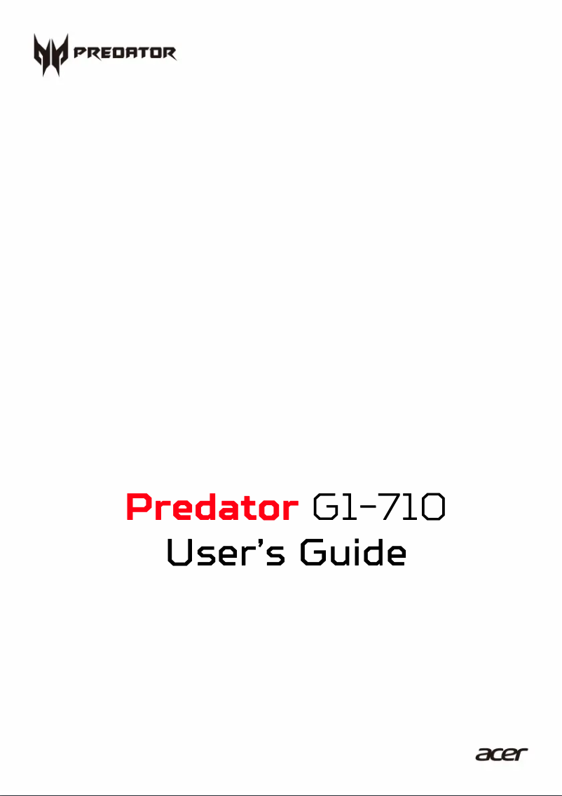 Page n°1 - Manuel utilisateur Acer Predator G1-710