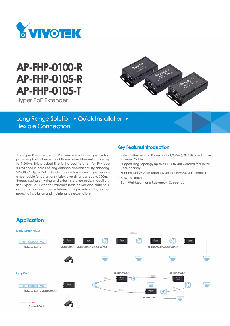 Page 1 de la notice Manuel utilisateur Vivotek AP-FHP-0105-T
