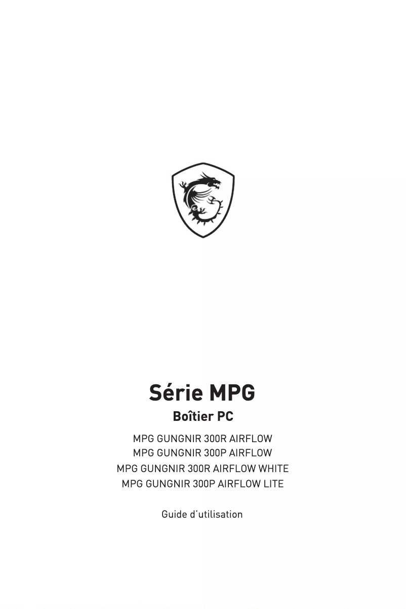 Image de la première page du manuel de l'appareil MPG Gungnir 300R Airflow