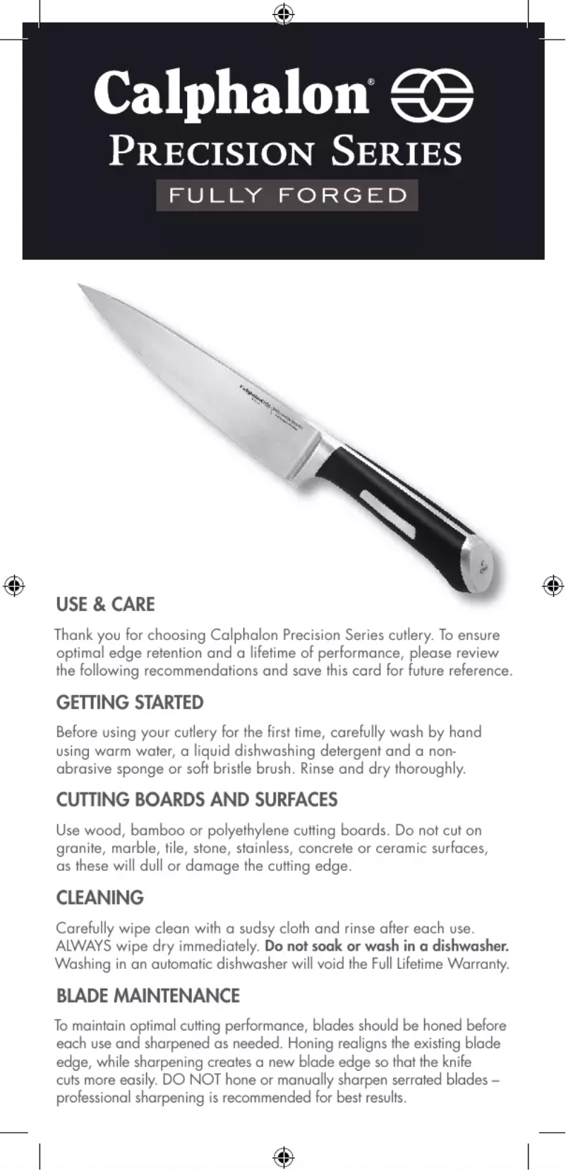 Page 1 de la notice Manuel utilisateur Calphalon Precision