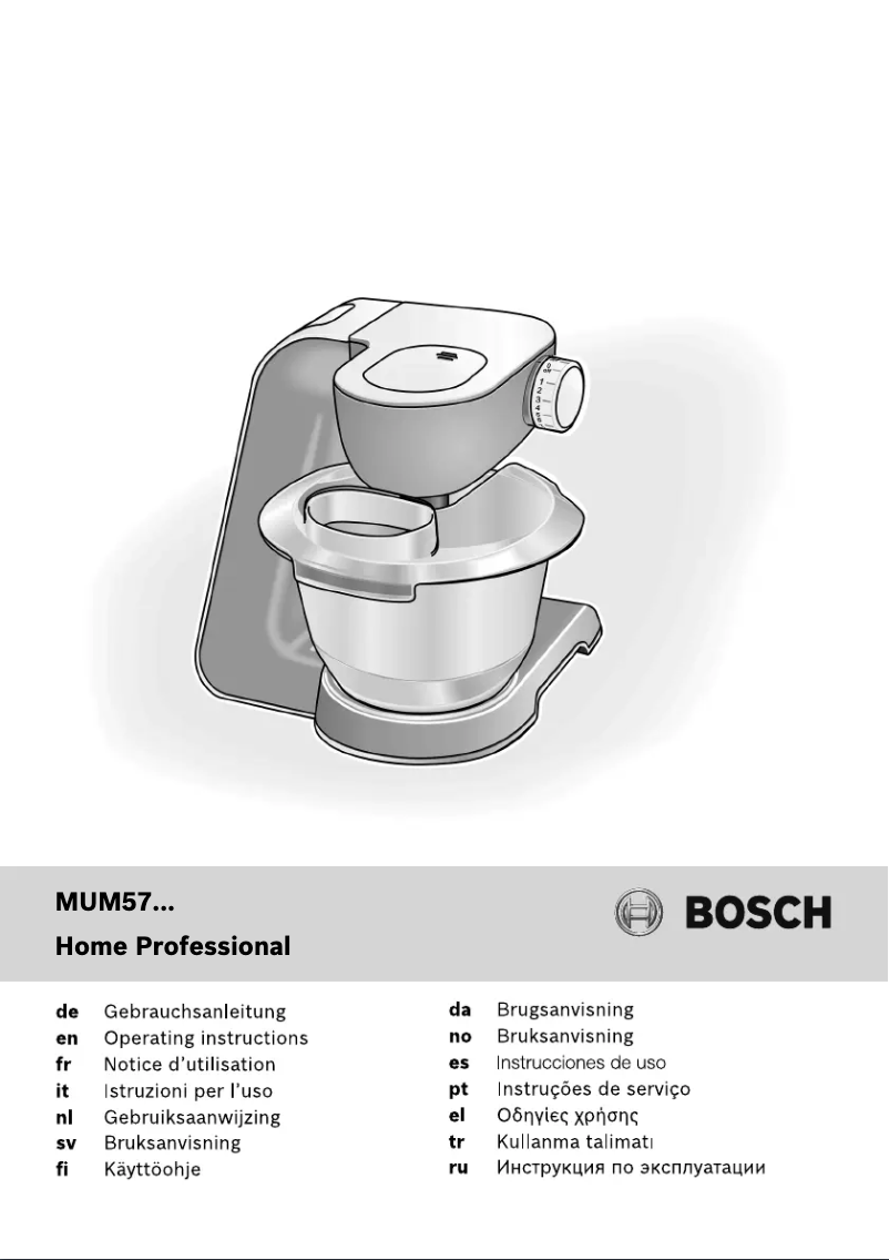 Page n°1 - Manuel utilisateur Bosch MUM57810 Styline