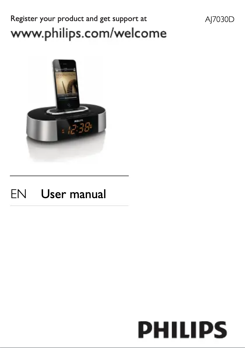 Page 1 de la notice Manuel utilisateur Philips AJ7030DB