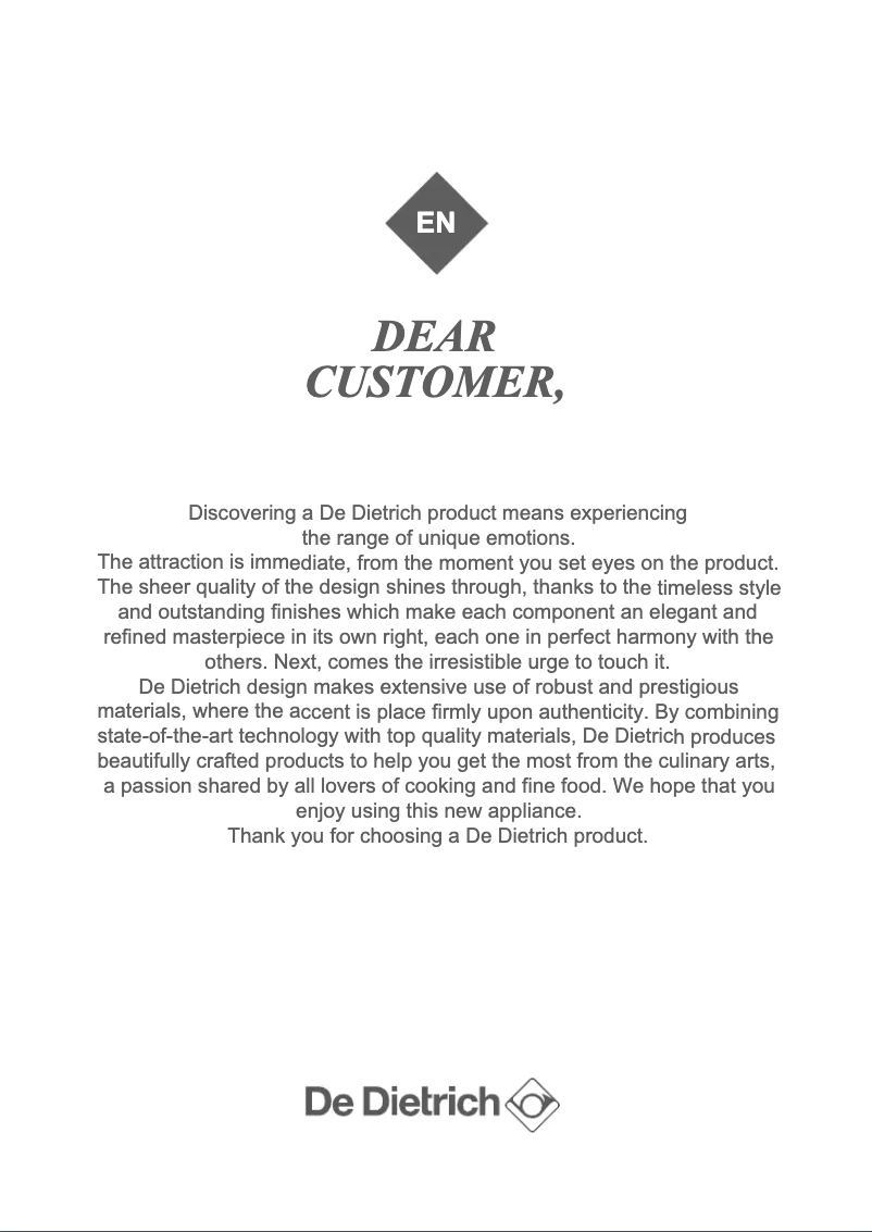 Página 1 del manual Manual de usuario De Dietrich DOP7340X