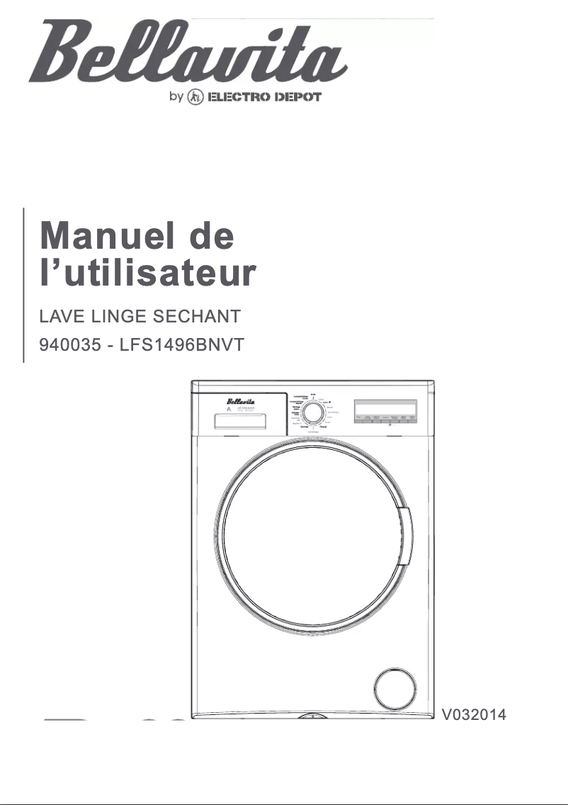 Page n°1 - Manuel utilisateur Bellavita LFS 1496 BNVT