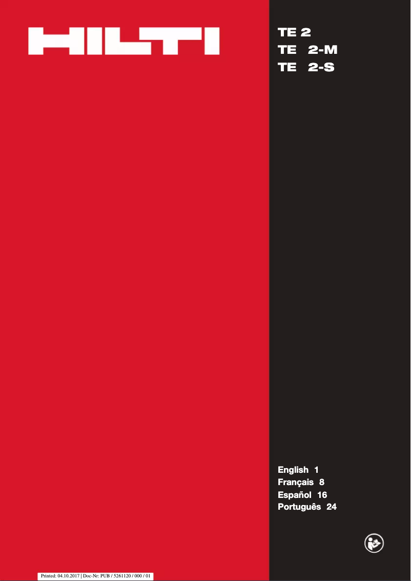 Page n°1 - Manuel utilisateur Hilti TE 2