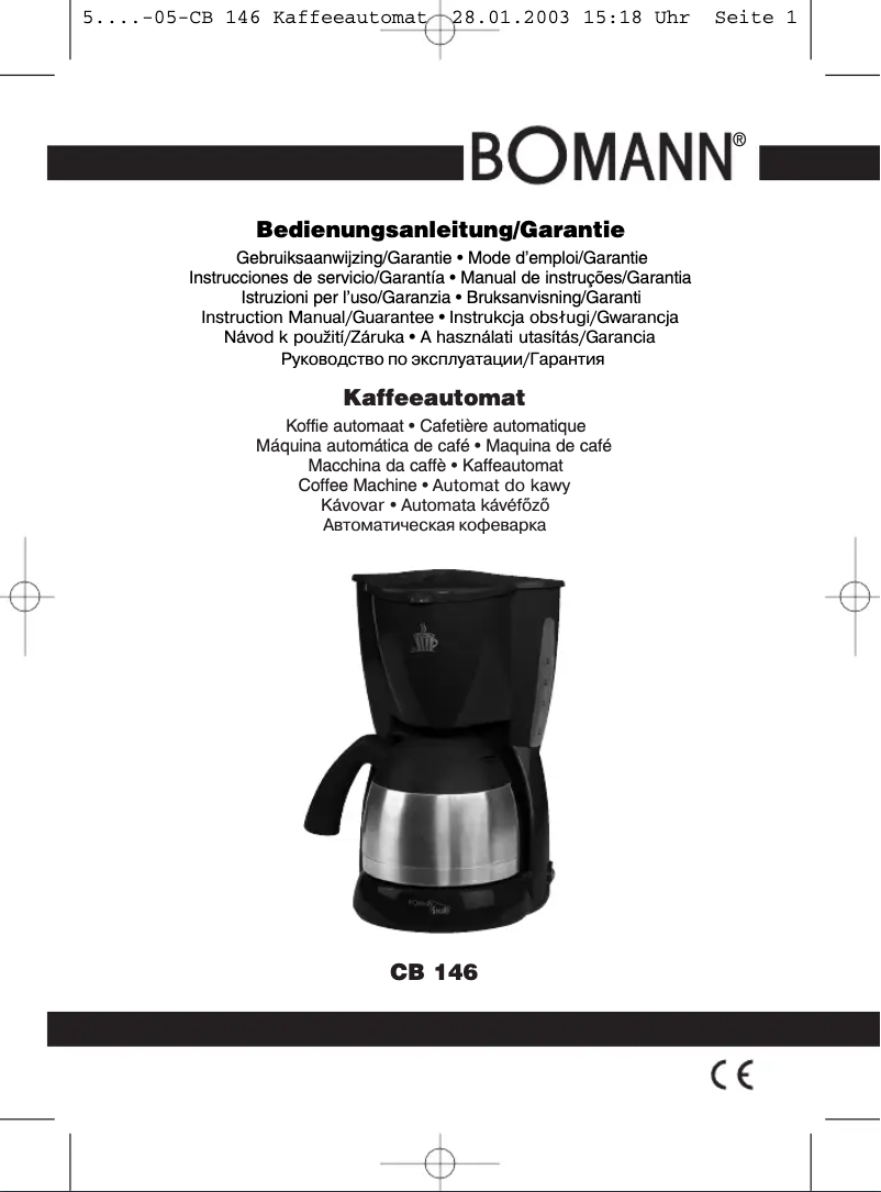 Image de la première page du manuel de l'appareil CB 146