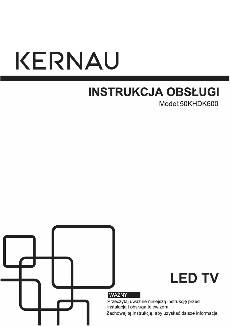 Page 1 de la notice Manuel utilisateur Kernau 50 KFHDK 600