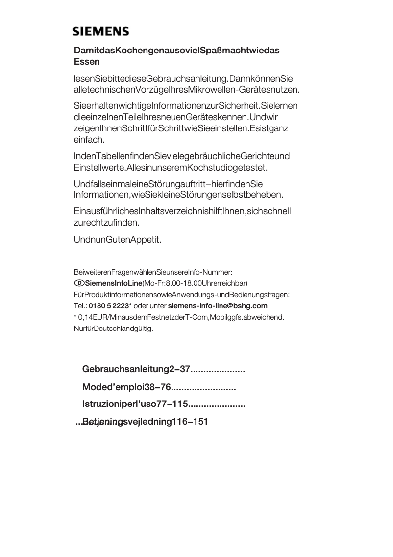 Page n°1 - Mode d'emploi Siemens HF25M6L2