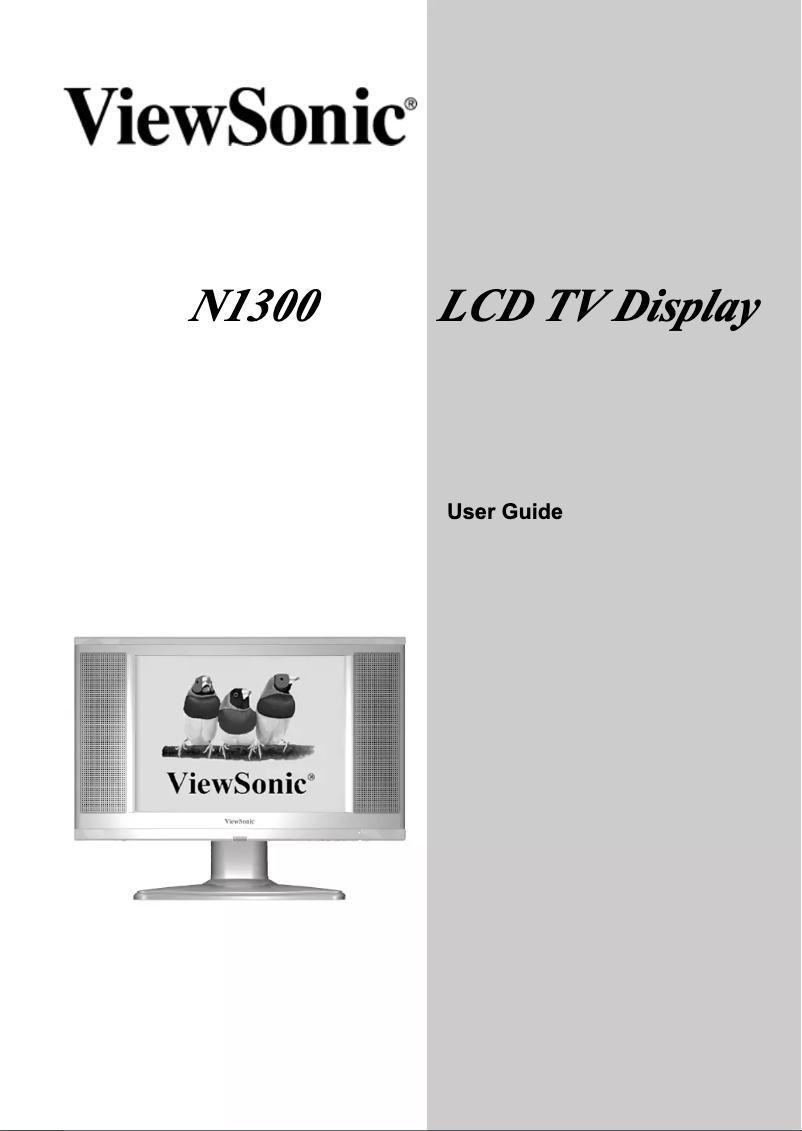 Page n°1 - Manuel utilisateur Viewsonic N1300