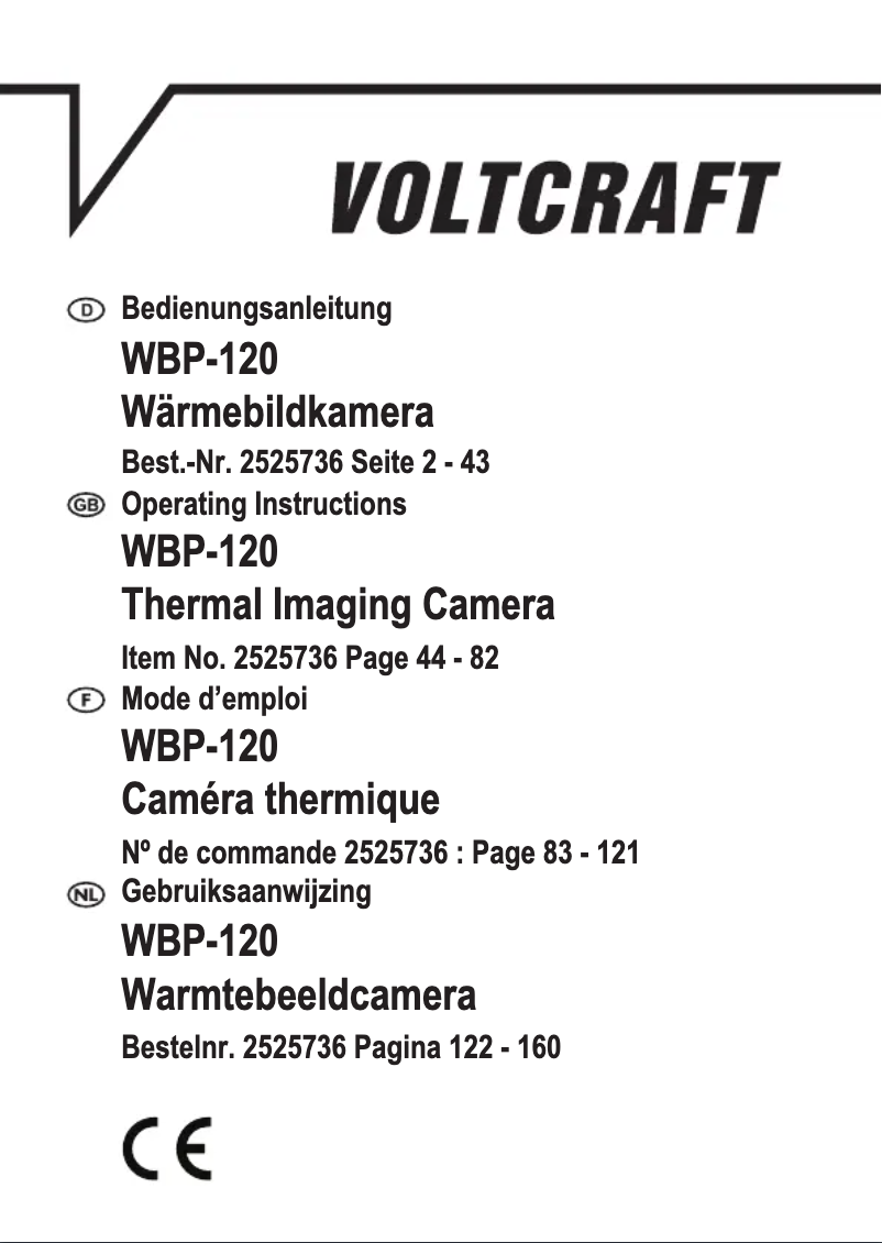 Page 1 de la notice Manuel utilisateur Voltcraft WBP-120