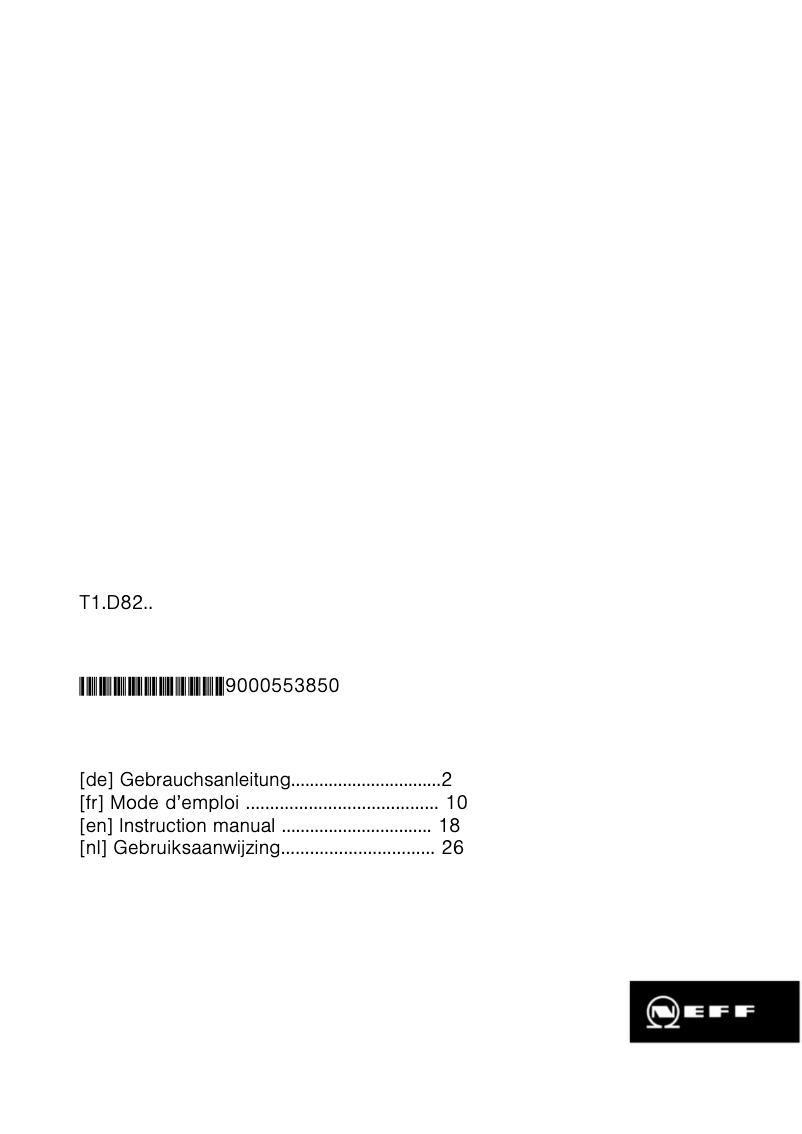 Page n°1 - Mode d'emploi Neff T15D82X1