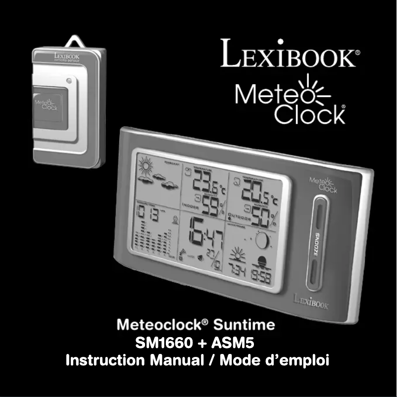 Page 1 de la notice Manuel utilisateur Lexibook MeteoClock SM1660