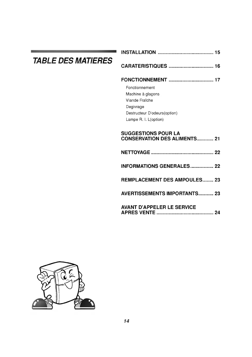 Page 1 de la notice Manuel utilisateur LG GR-432BEF