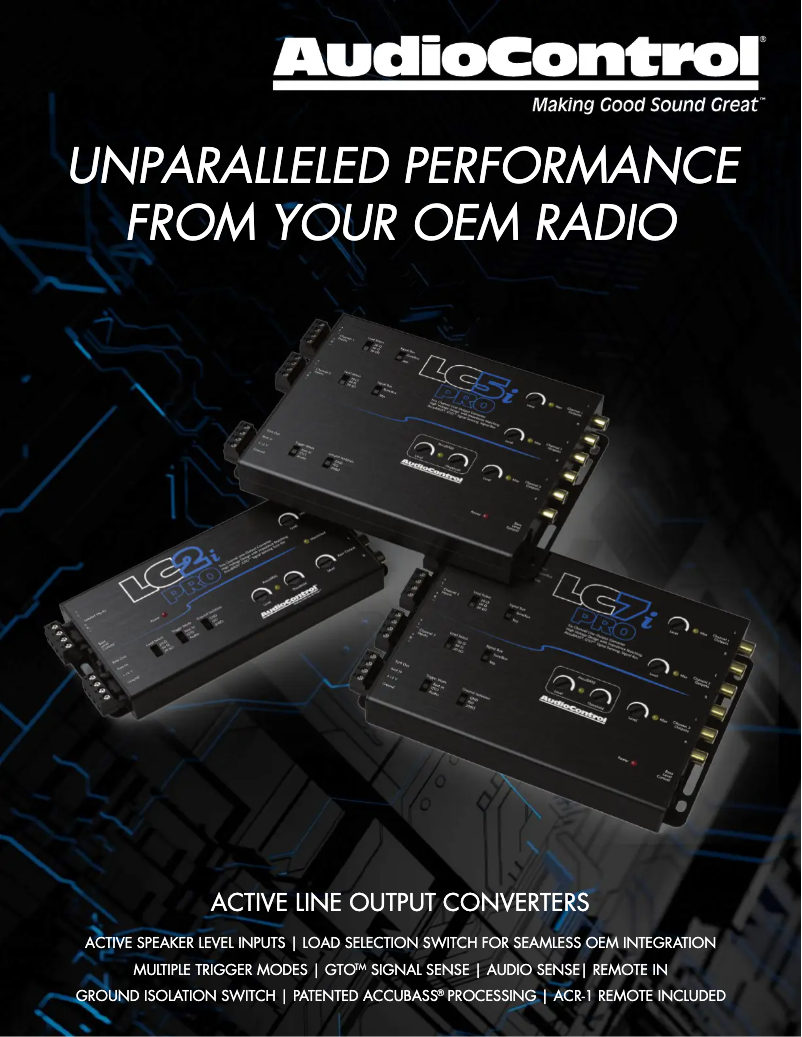 Page 1 de la notice Fiche technique AudioControl LC7i PRO