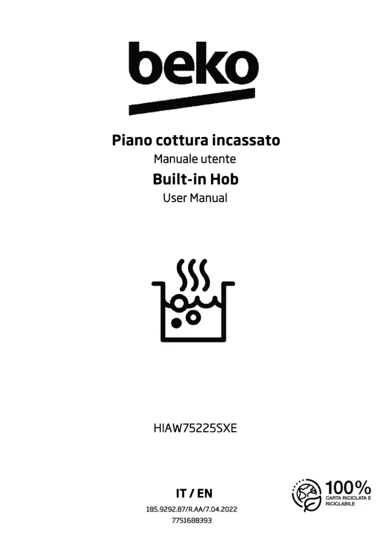 Page 1 de la notice Manuel utilisateur Beko HIAW75225SXE