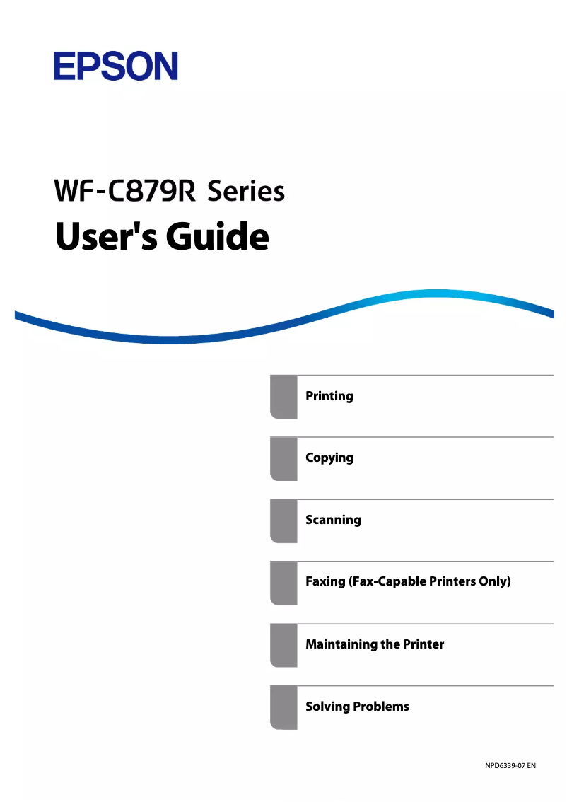 Page n°1 - Manuel utilisateur Epson WorkForce Pro WF-C879R