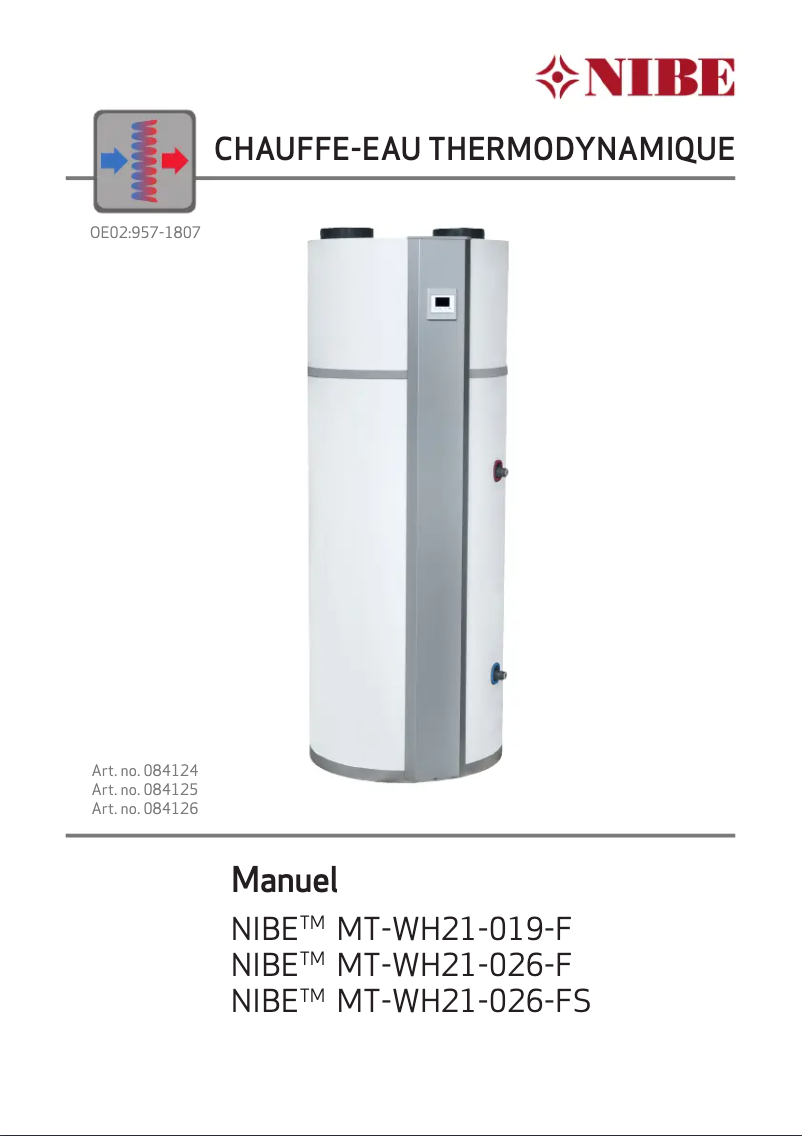 Image de la première page du manuel de l'appareil MT-WH21-026-F