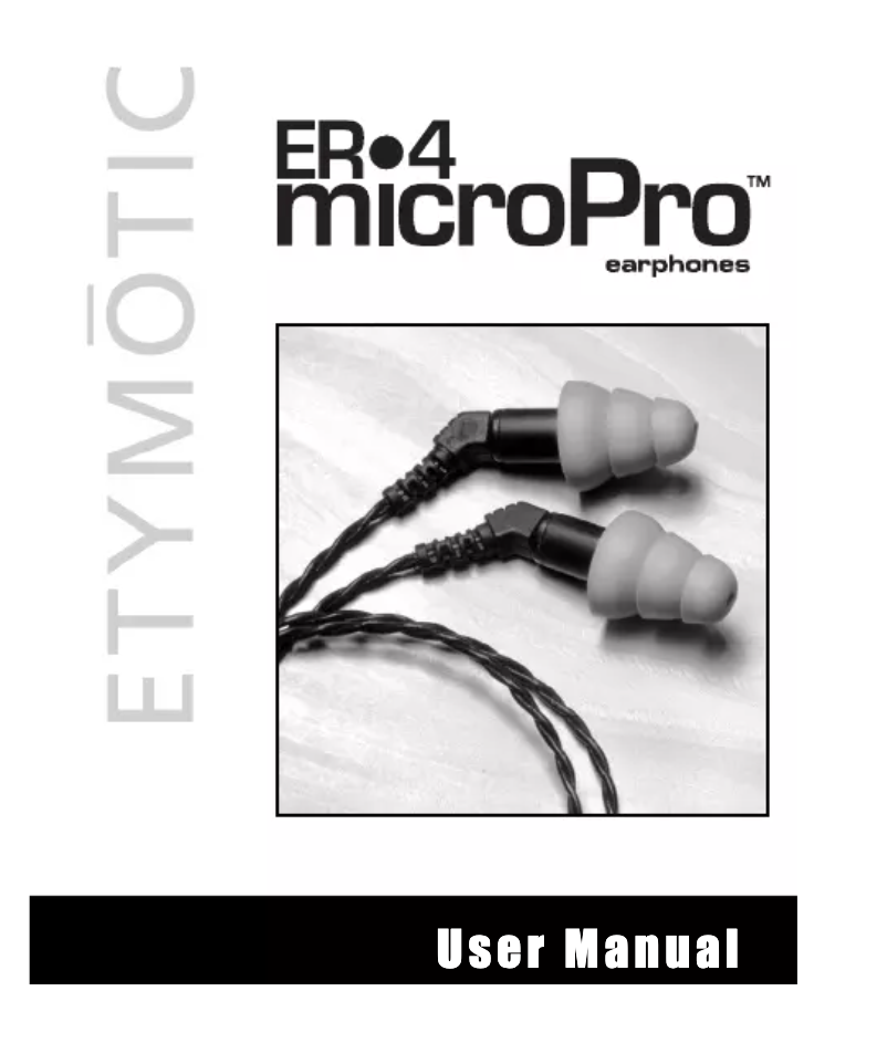 Page 1 de la notice Manuel utilisateur Etymotic Er-4b