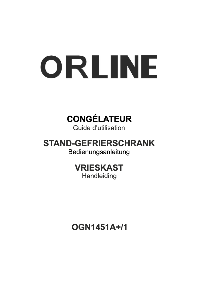 Page n°1 - Manuel utilisateur Orline OGN1451A+/1
