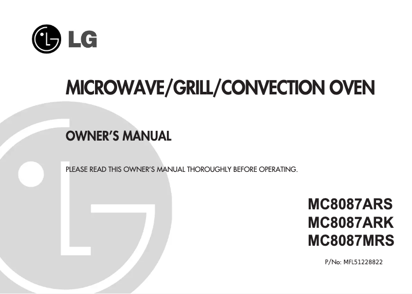 Page 1 de la notice Manuel utilisateur LG MC8087MRS