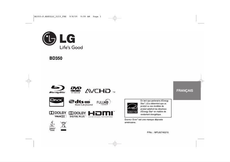 Image de la première page du manuel de l'appareil BD350