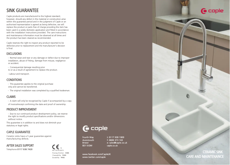 Page n°1 - Manuel utilisateur Caple Nada 100