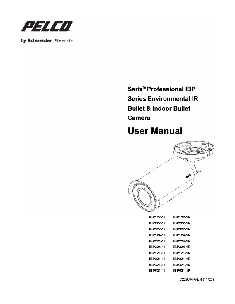 Page n°1 - Manuel utilisateur Pelco Sarix IBP322