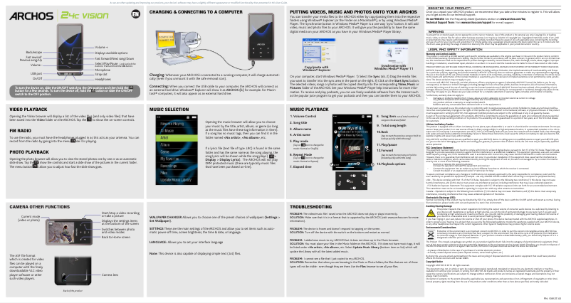 Página 1 del manual Manual de usuario Archos 24c Vision