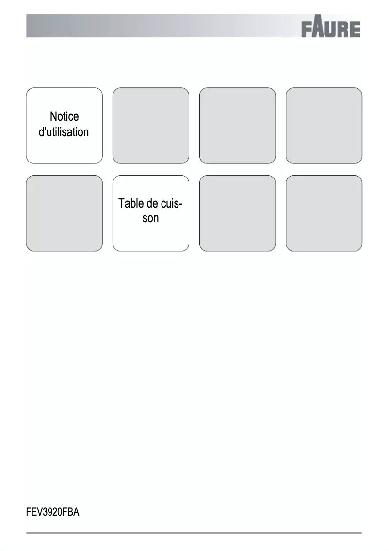 Page 1 de la notice Manuel utilisateur Faure FEV3920FBA