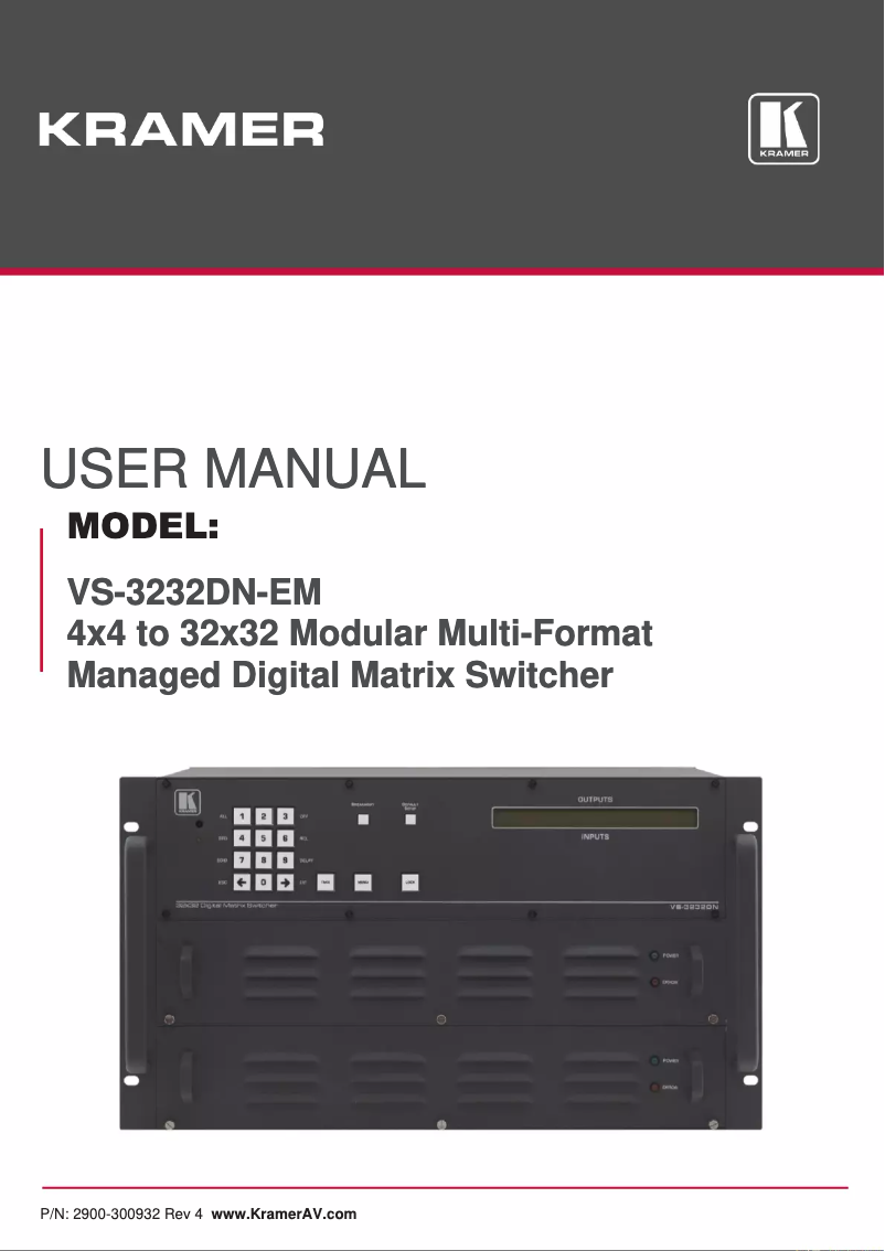 Page 1 de la notice Manuel utilisateur Kramer VS-3232DN