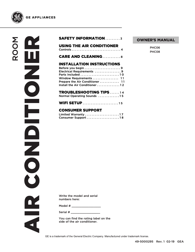 Page 1 de la notice Manuel d'utilisation et d'entretien GE Profile PHC06LY