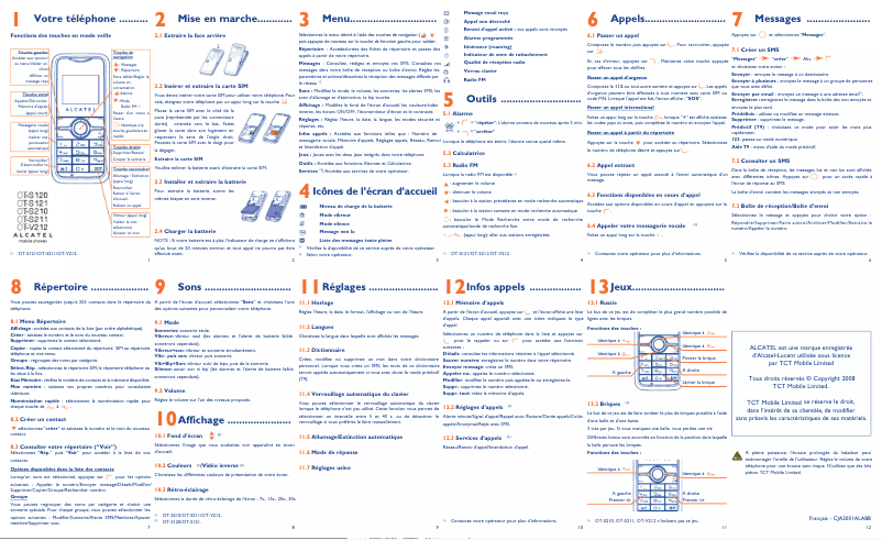 Image de la première page du manuel de l'appareil OT-V212