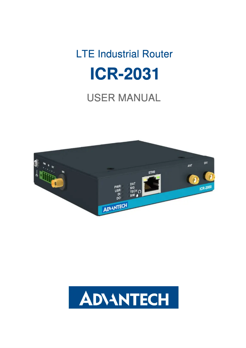 Page n°1 - Manuel utilisateur Advantech ICR-2031